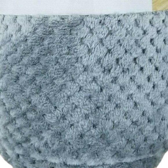 Cai Teng Waffle Throw Blanket Living Fleece 60 x 80 Inches Gray NEW - Picture 3 of 5